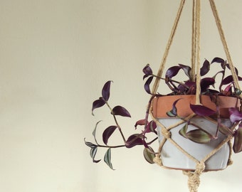 Handmade Small Macrame Plant Hanger - Various Colours