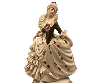 Femme vintage en porcelaine de Chine de Chantilly avec dentelle Papka - Tel quel