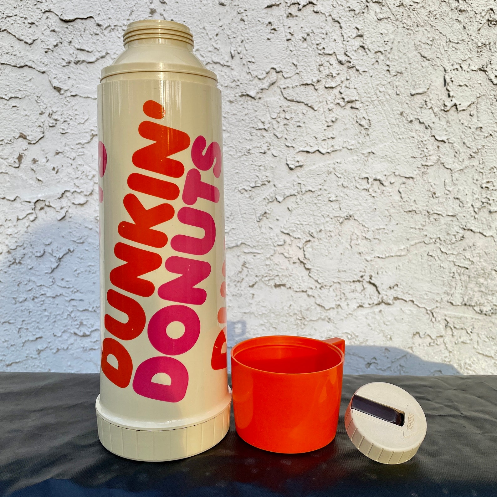 Vintage Large Dunkin' Donuts Thermos Glass Insulated Etsy