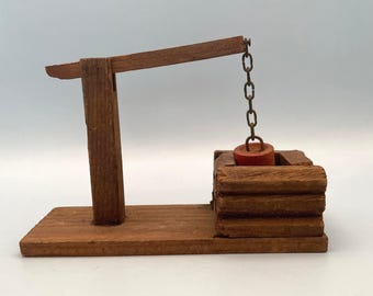 Vintage Miniature Italian Wood Well Sweep