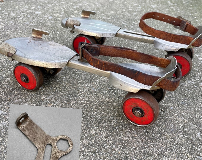 Vintage Metal Adjustable Roller Skates and Key Winchester Etsy