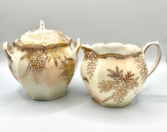 Vintage AA Valentine Cream Pitcher and Lidded Sugar Bowl