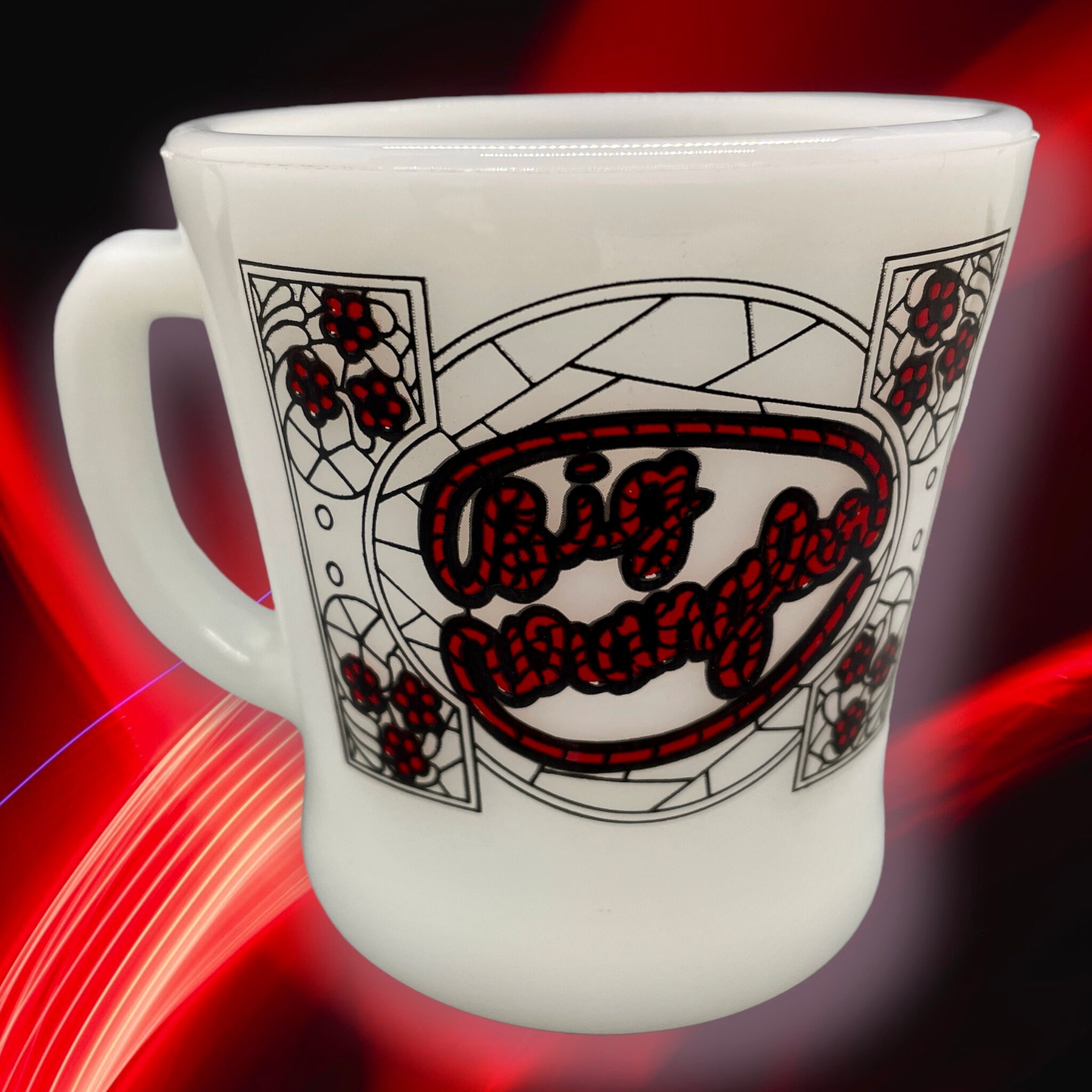 Vintage Big Wrangler Coffee Mug Steakhouse Brand Milk Glass - Etsy