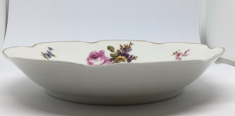 La Salle HAVILAND Shallow Serving Bowl with Wild Flowers designed by Haviland and Co Limoges France Pretty Floral Dinnerware
