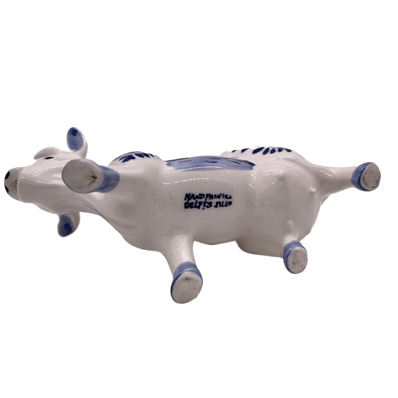 Vintage Delfts Blue Cow Creamer Windmill Flower Pattern Cow Etsy