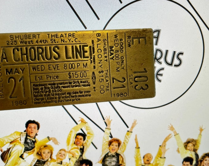 Vintage A Chorus Line Ticket Keychain Souvenir Keyring Lowell Sigmund