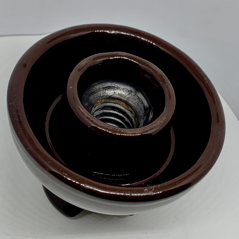 Vintage Brown Pottery Electric Insulator Ceramic Insulator Etsy