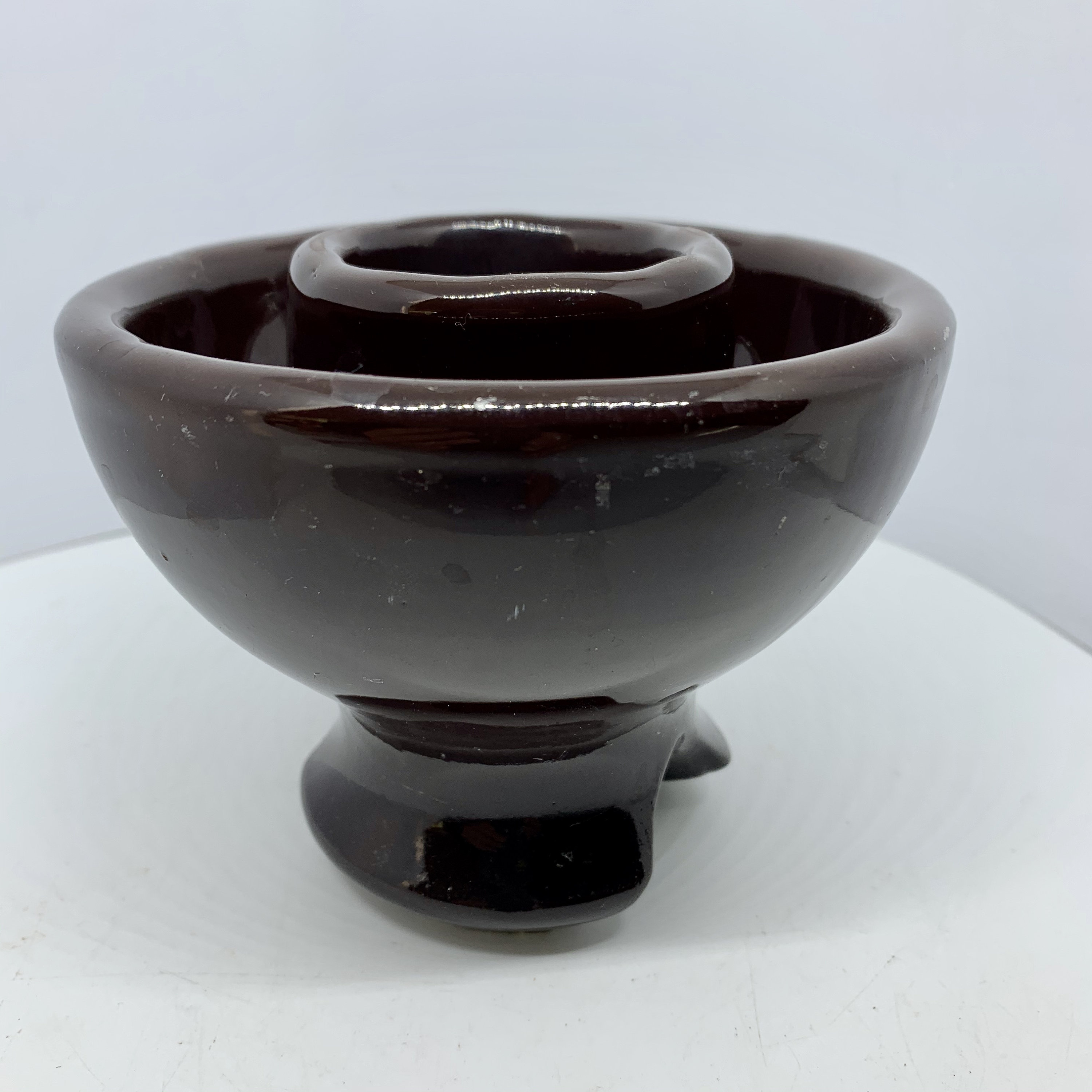 Vintage Brown Pottery Electric Insulator Ceramic Insulator Etsy