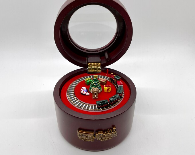 Vintage Train Music Box Hinged Box Mr Christmas Collectable Annual