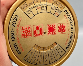 Avon 1980 - 2030 Perpetual Calendar Small Tin