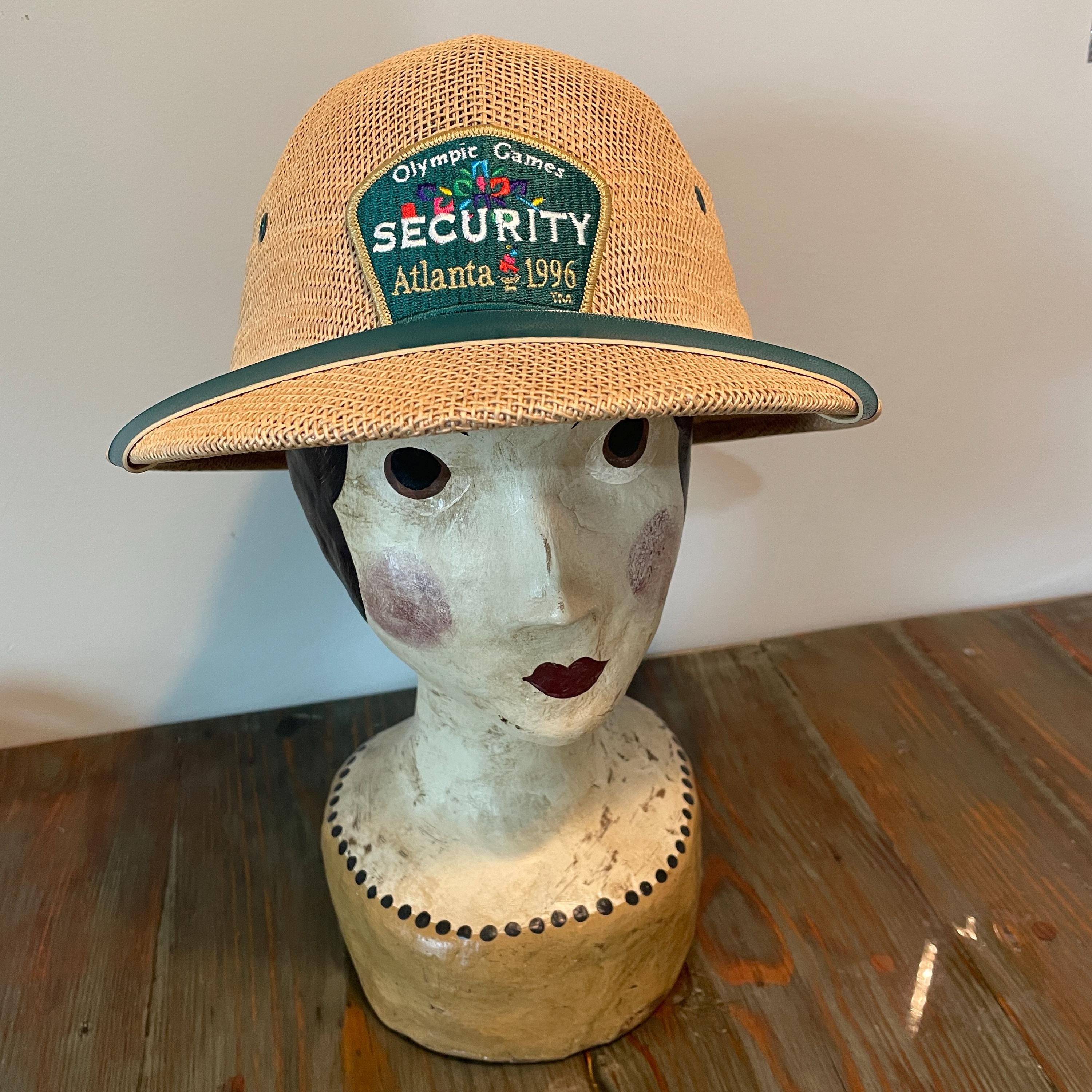 Vintage 1996 Atlanta Olympics Hot Pink Wide Brim Sun Hat Tie Back RARE USA Pink Atlanta 1996 Event Olympics Fan Apparel & Souvenirs for  main image 2