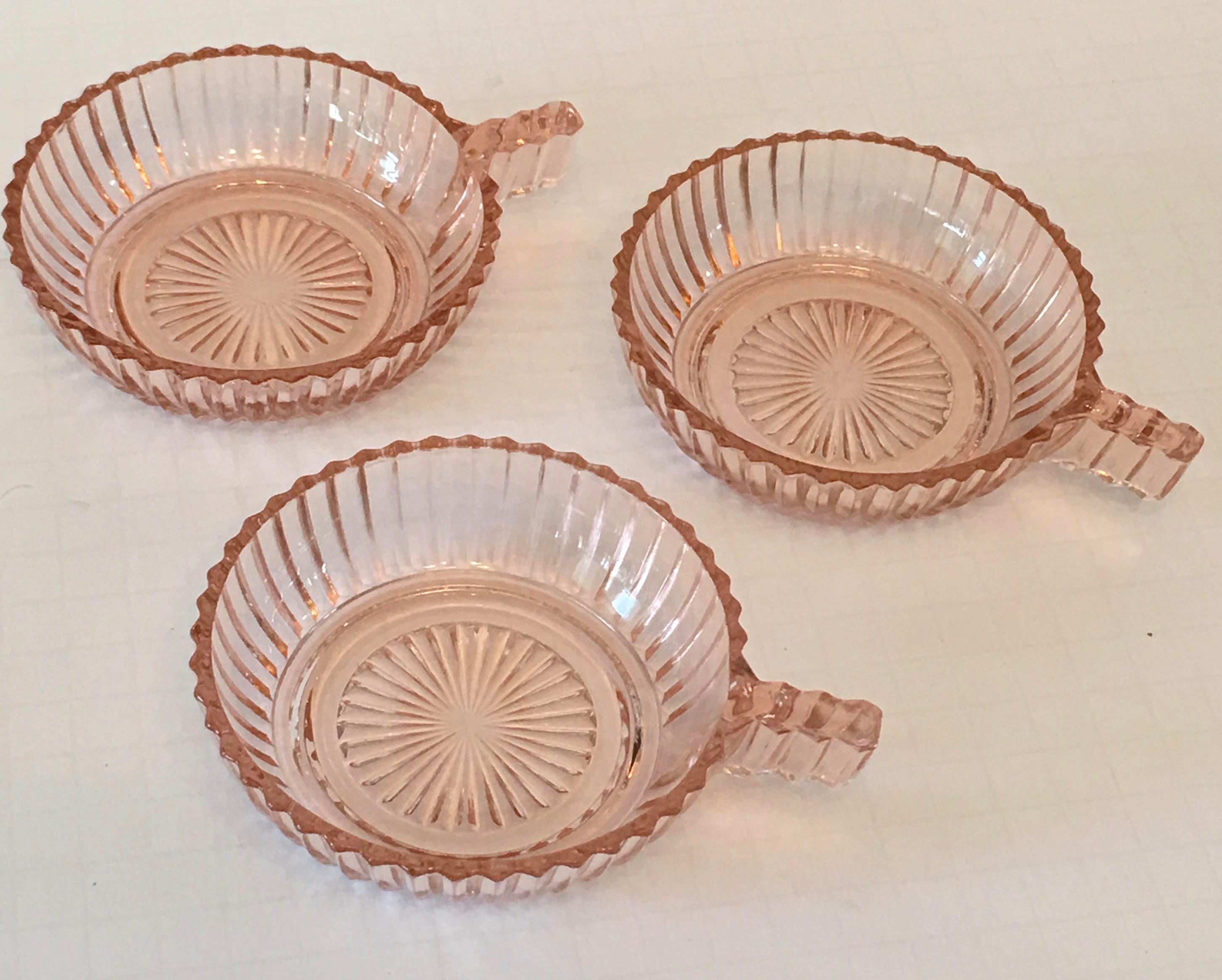 3 Pink Queen Mary Pattern Depression Glass Berry Bowls Etsy