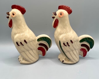 Vintage Shawnee Pottery Chanticleer Rooster Salt and Pepper Shakers