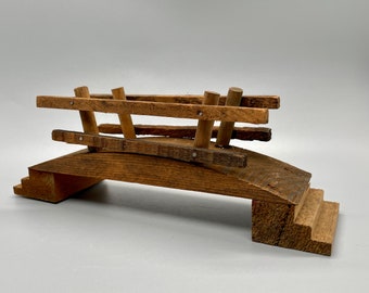 Vintage Miniature TRANSOGRAM Wooden Walking Bridge, Train Layout Accessory