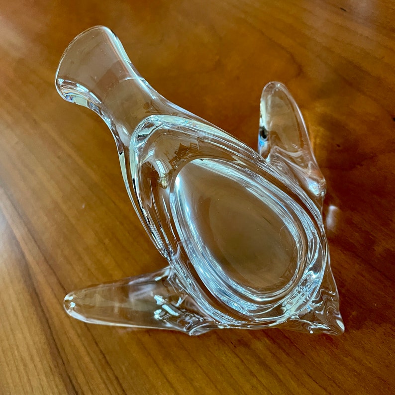 Vintage Clear Art Glass Bird Shaped Bowl Princess House Etsy