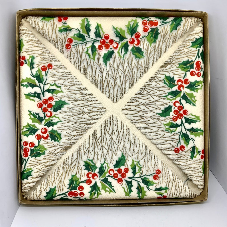Vintage Christmas Paper Placemats Napkins Holiday Party Etsy