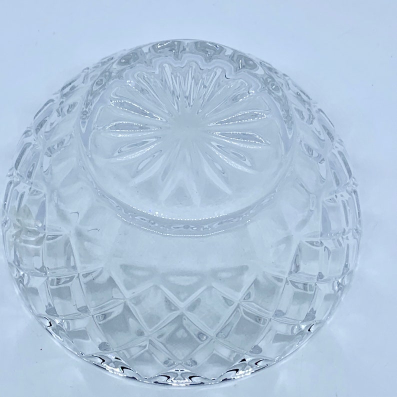Small Czech Crystal Lenox Bowl Diamond Cut Clear Glass Snack | Etsy