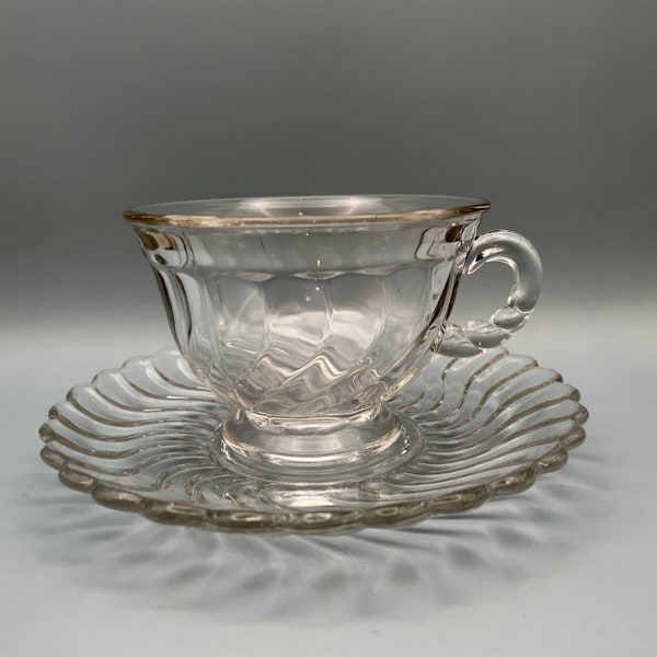 Glass Cup and Saucer Etsy