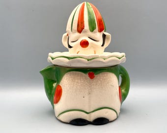 Vintage Sitting Clown Reamer Juice Pitcher