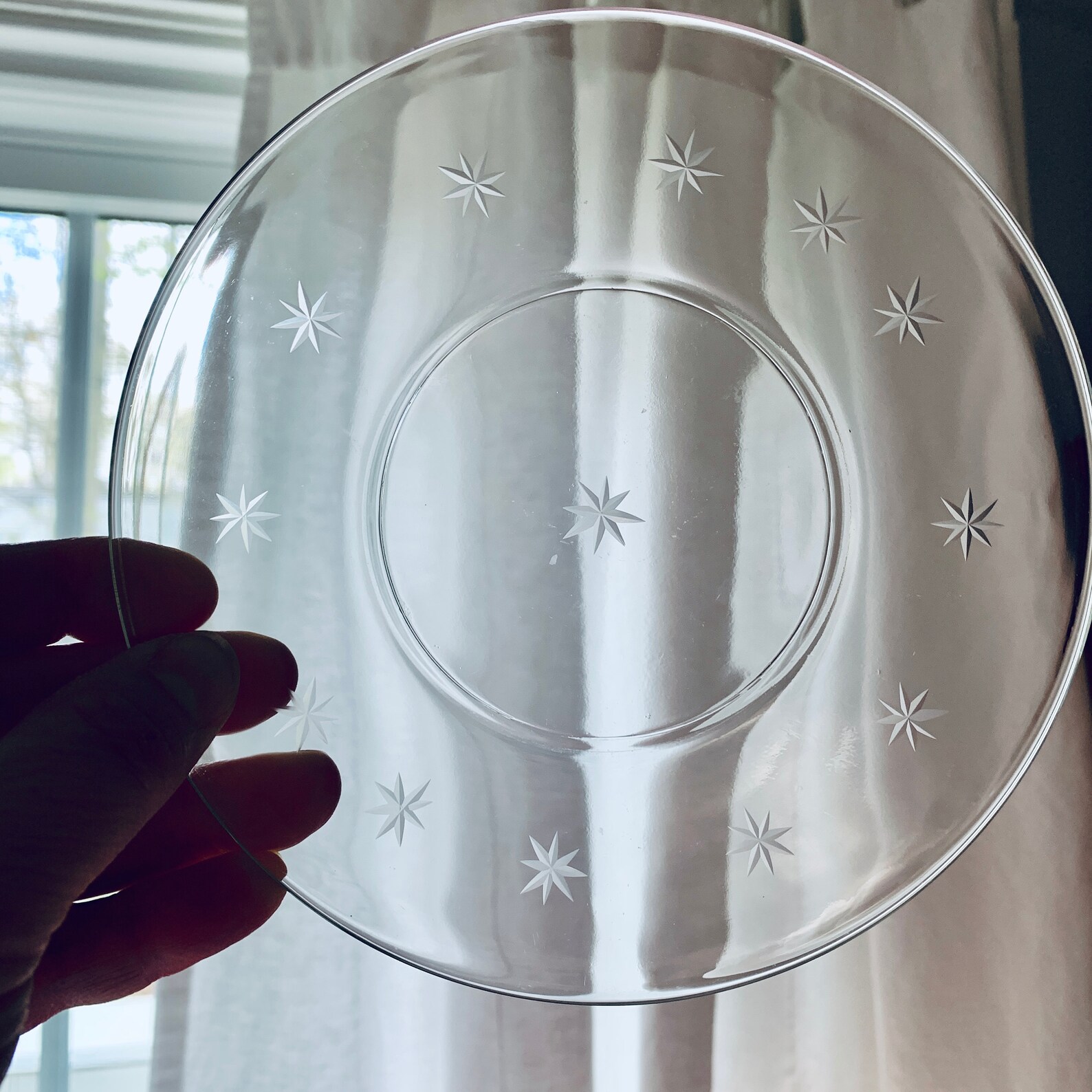 Vintage Clear Glass Dessert Plates Set of 4 Atomic Dishes Mid Etsy