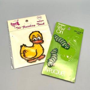 Vintage Duck and Caterpillar Applique Patches