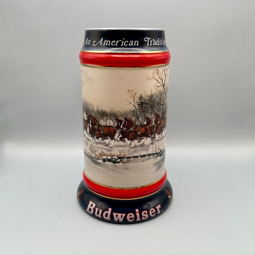 Vintage 1990 Budweiser Clydesdale Stein, Ceramarte Brazil Susan Sampson