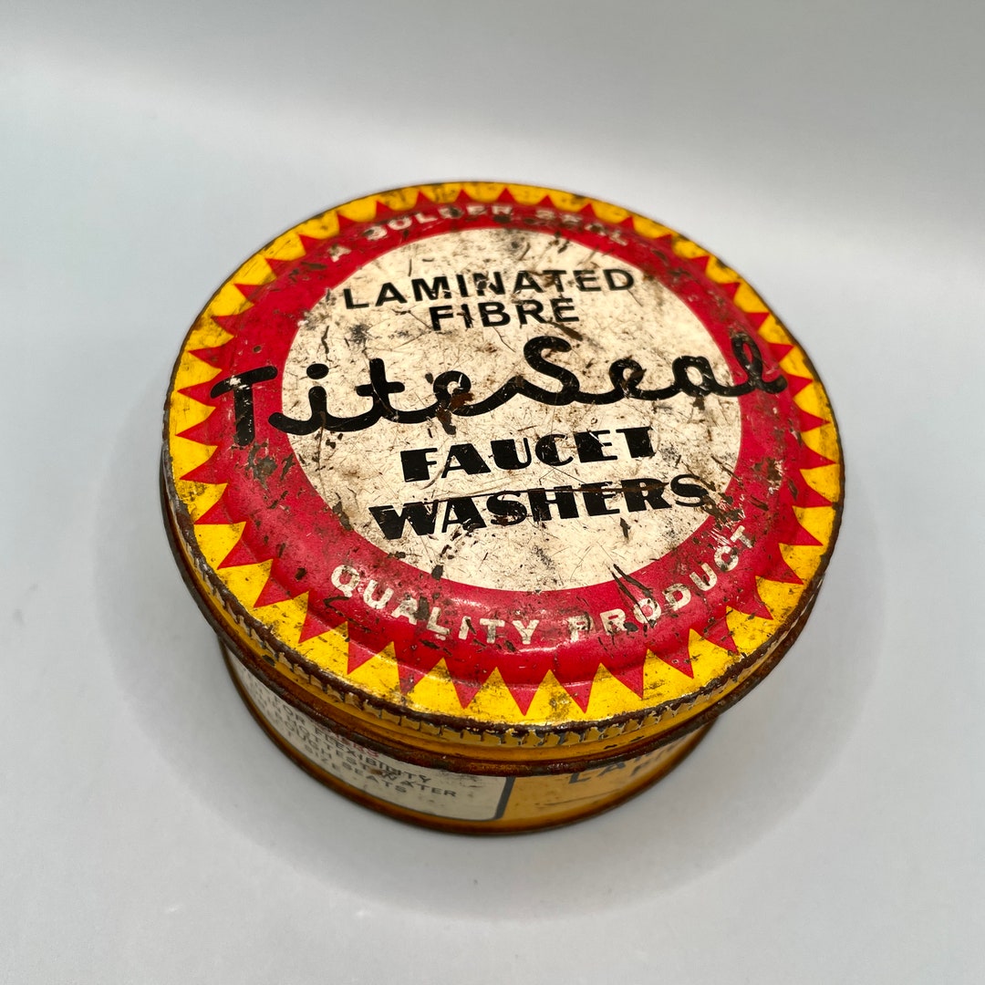 Vintage Titeseal Faucet Washer Tin Screw Top Primitive Small Etsy