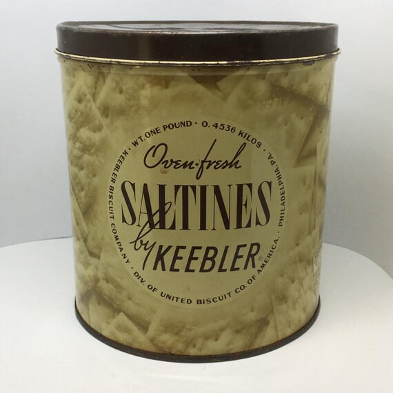 OvenFresh Saltines By Keebler Cracker Tin One Pound Biscuit Etsy