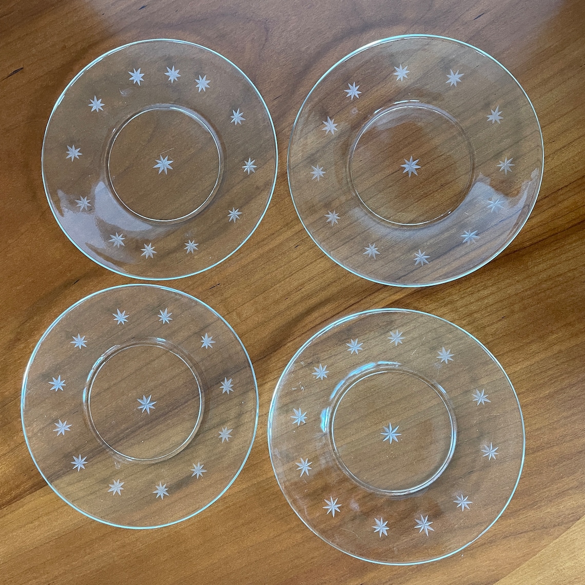 Vintage Clear Glass Dessert Plates set of 4 Plates With 8 Etsy