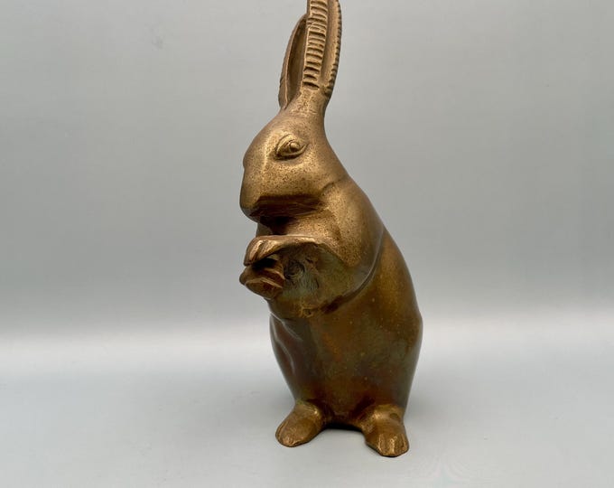 Vintage India Brass Standing Rabbit Figurine - Etsy