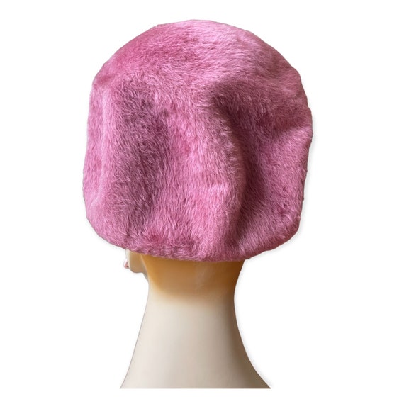 Vintage Pink Faux Fur Cloche Hat, Anne Marie Mid … - image 4