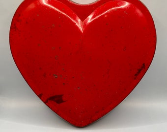 Boîte métallique vintage coeur rouge, boîte de bonbons pour la Saint-Valentin