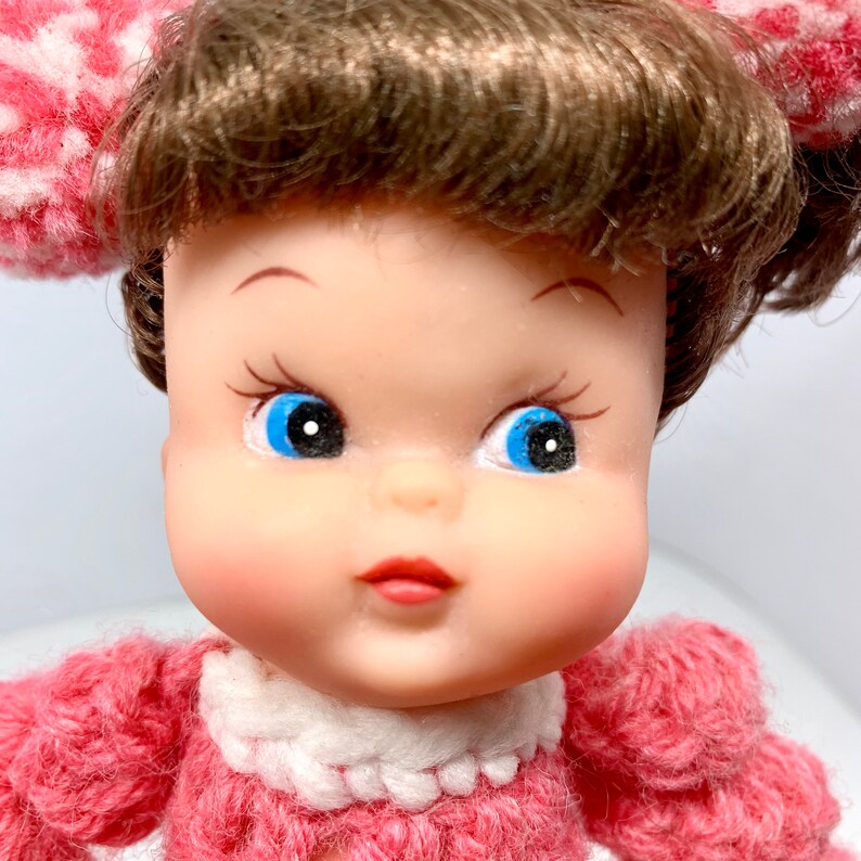 Vintage Crochet Shelf Sitter Doll Pom Pom Girl Doll Etsy