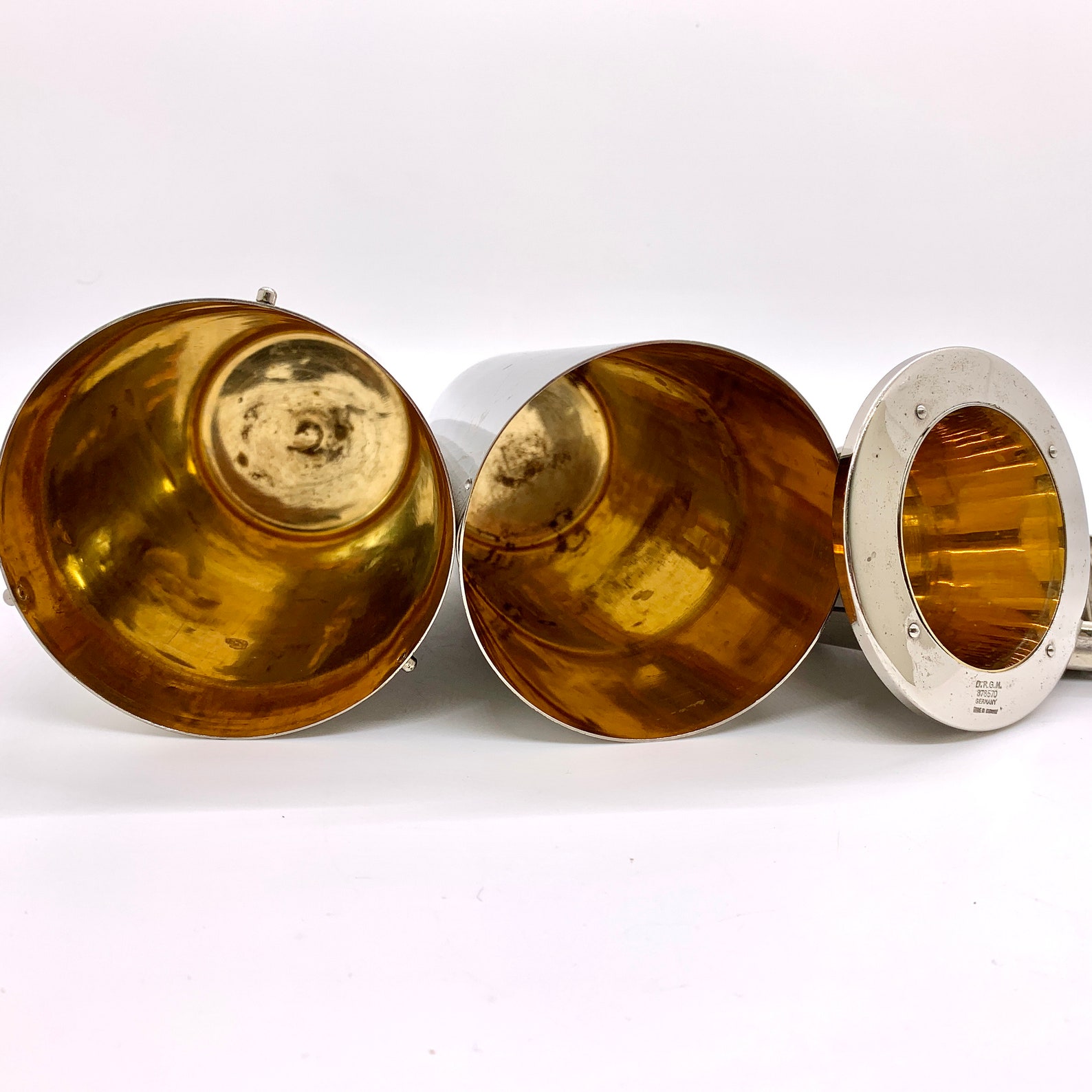 Vintage DRGM Travel Cocktail Shaker Shot Glass Set Seven Piece Etsy