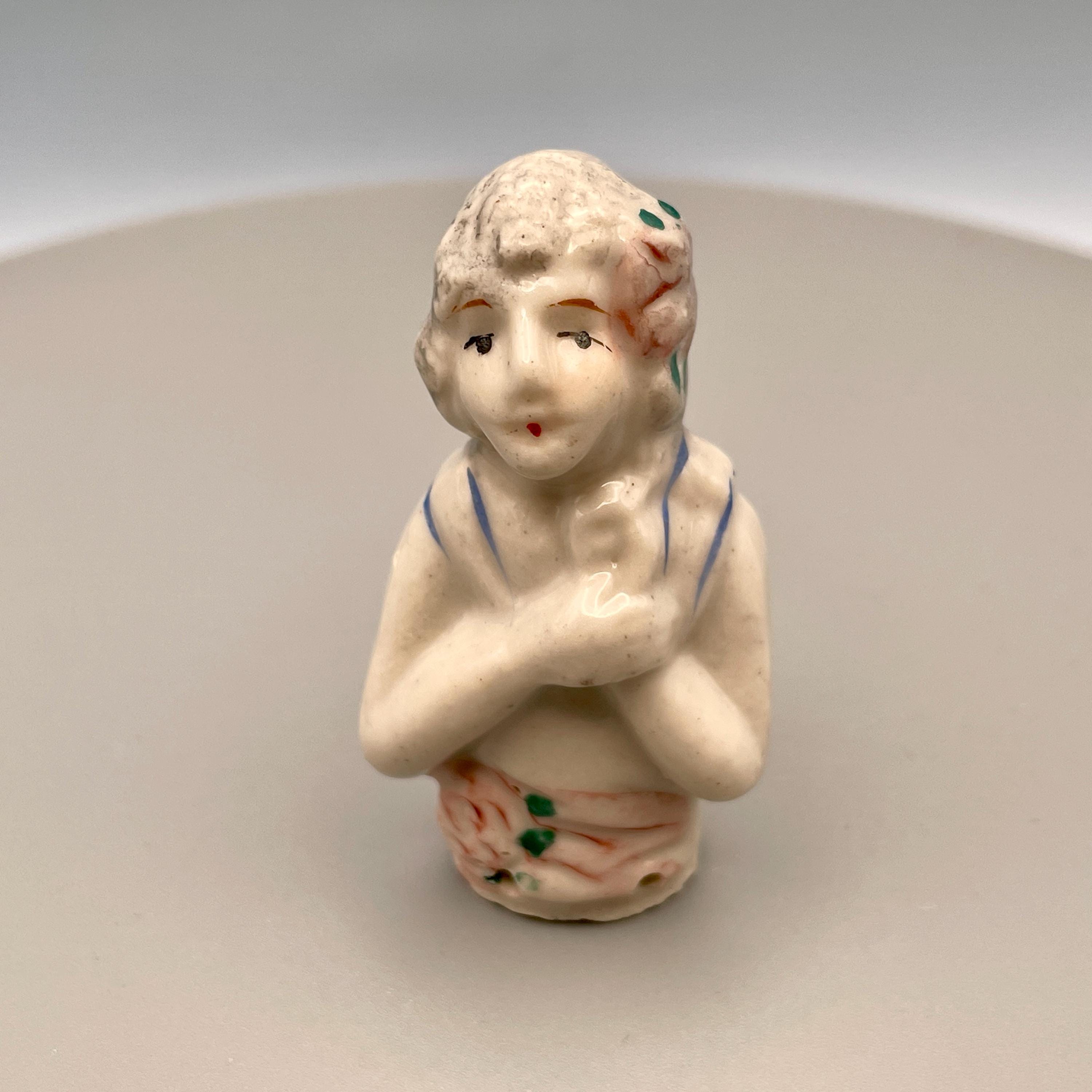 ヴィンテージ磁器製ピンクッションハーフドール - Etsy 日本