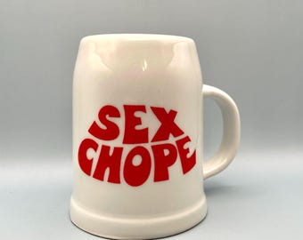 Vintage Ceramic French Humor Cartoon Stein