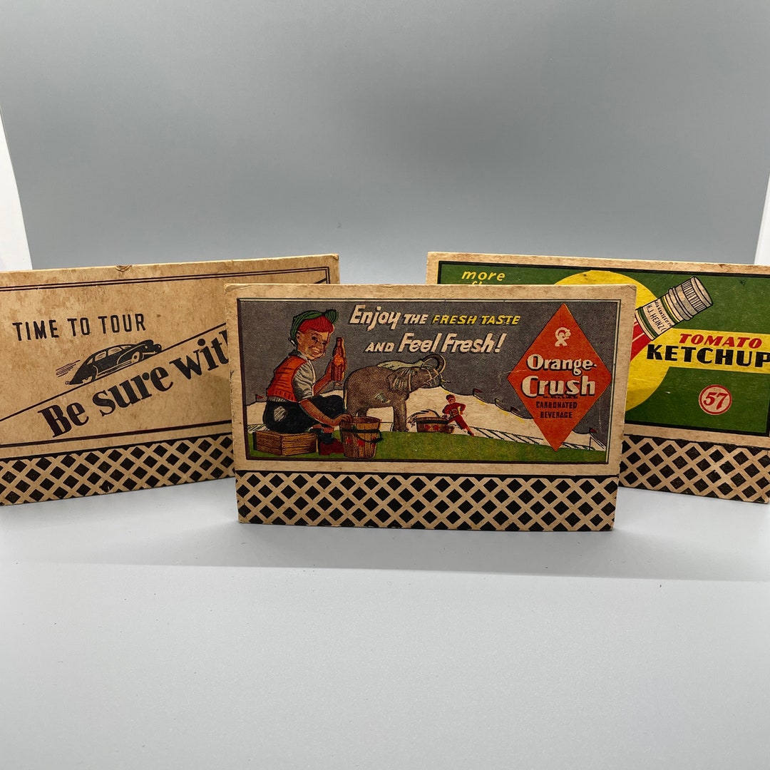 Vintage Miniature Cardboard Layout Billboards Orange Crush Etsy