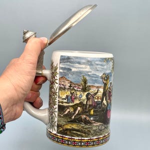 Lidded Ceramic German BMF Stein