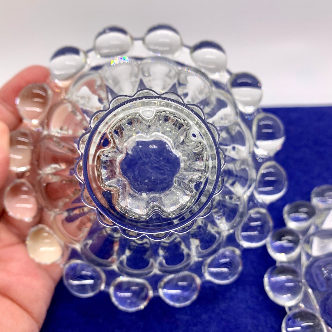 Vintage Candlewick Boopie Candlestick Holders Beaded Bubble Etsy