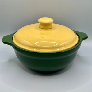 Faitout rond vintage Cameron Clay Royal Cuisine, vert et jaune image 5