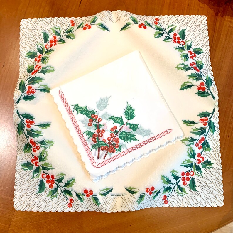 Vintage Christmas Paper Placemats Napkins Holiday Party Etsy