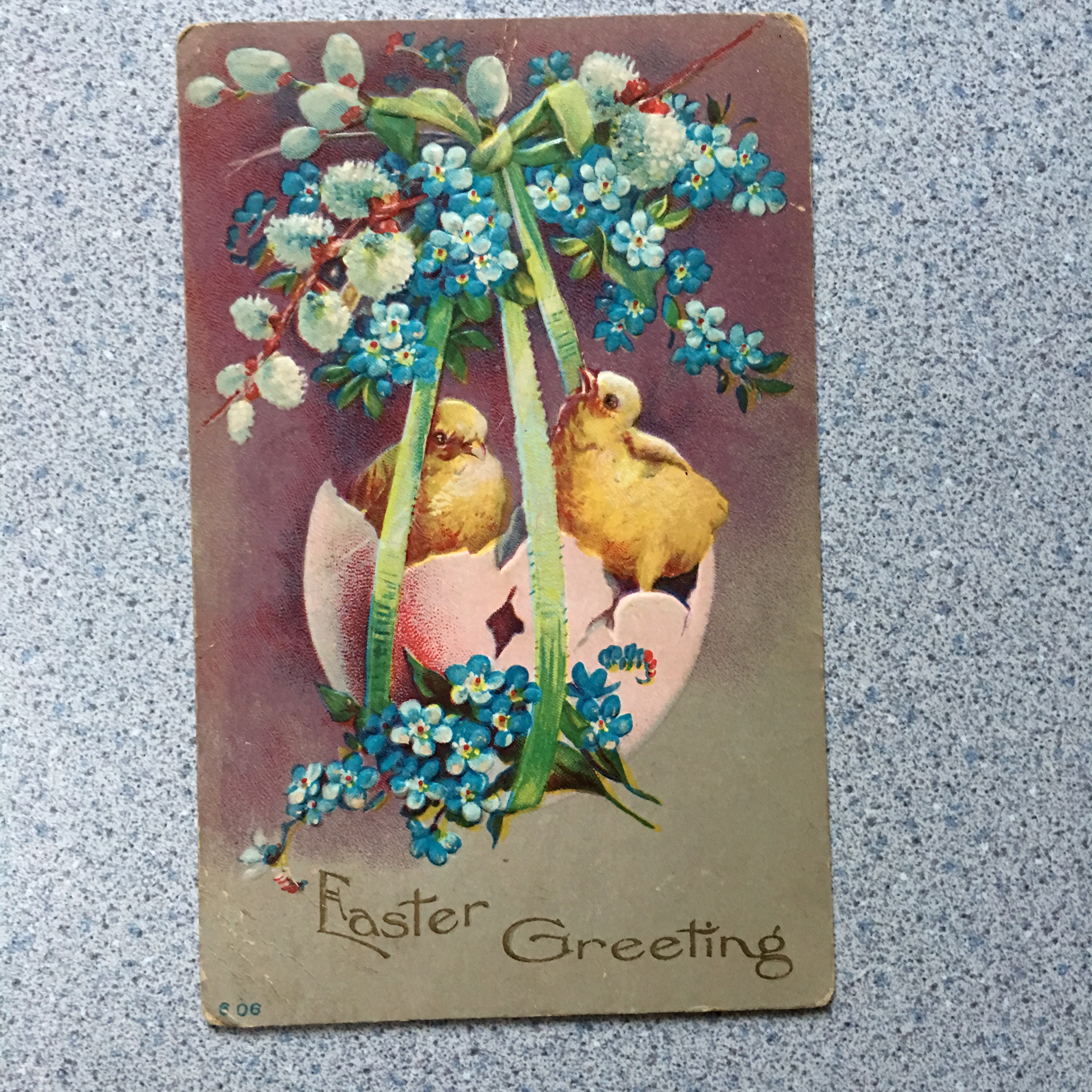 Embossed Easter Postcard Unused Divided Back Paper Emphemera