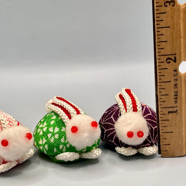 Japanese Chirimen Rabbits: Set of 3 - Etsy