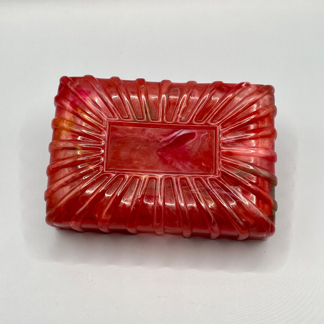 Vintage Red Marbled Plastic Travel Soap Dish, 2 Piece Full Sized Bar Soap Holder Etsy