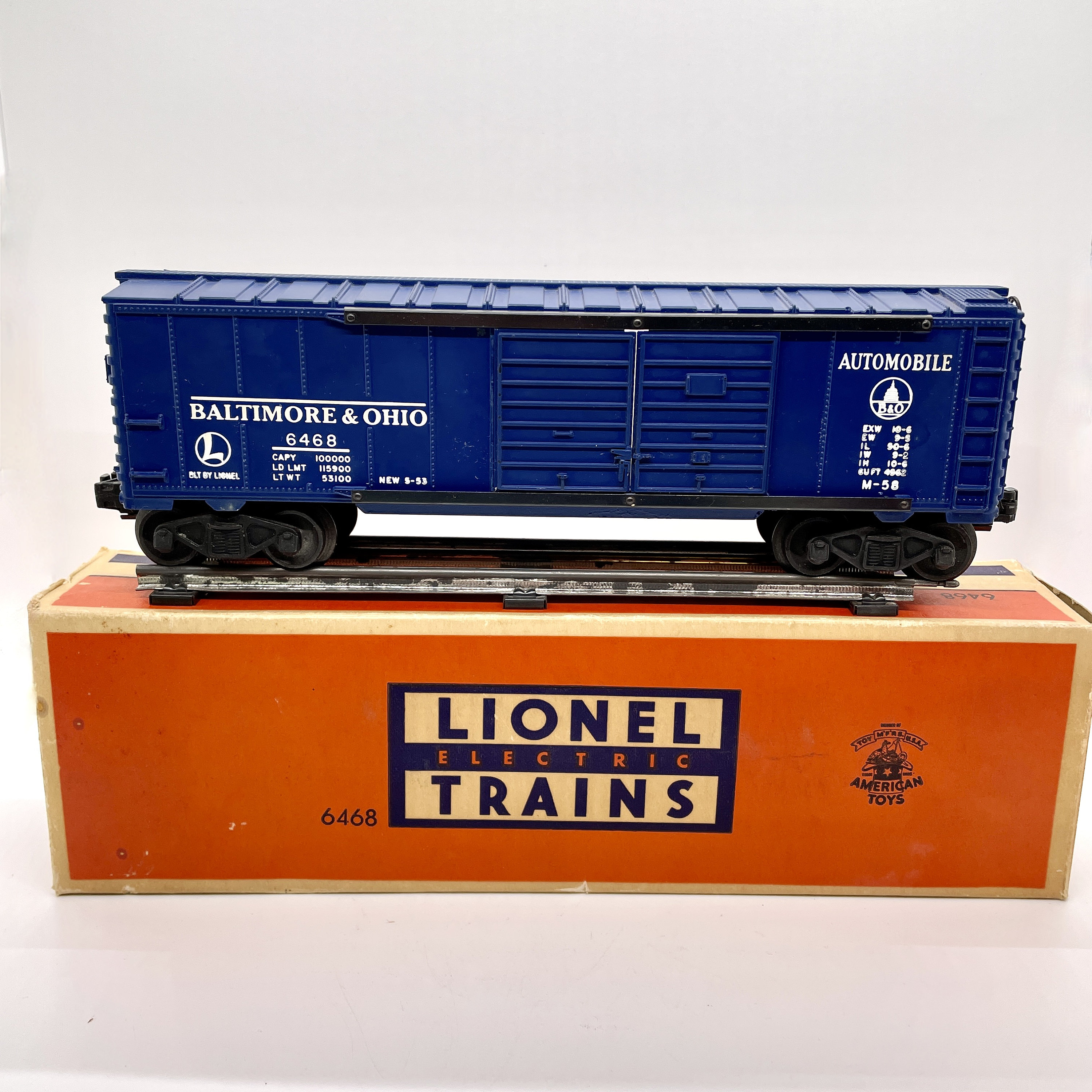 Postwar Lionel 6468 Box Car Blue Plastic Baltimore Ohio Etsy