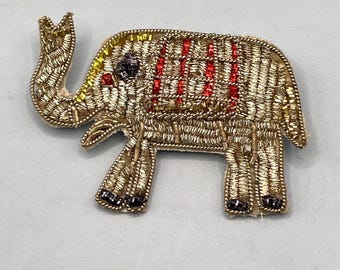 Sparkly Trunk Up Elephant Brooch