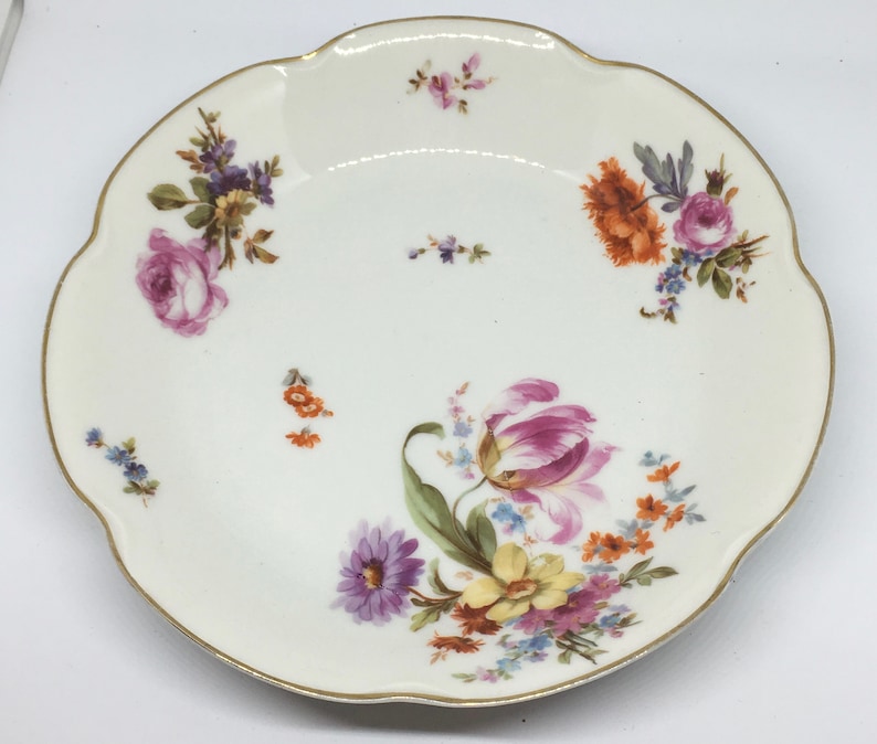 La Salle HAVILAND Shallow Serving Bowl with Wild Flowers designed by Haviland and Co Limoges France Pretty Floral Dinnerware