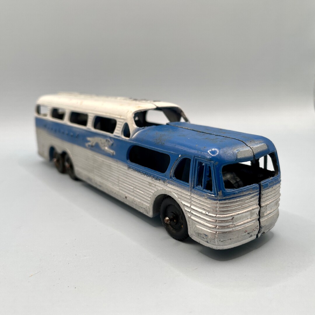 Vintage Diecast Tootsietoy Greyhound Bus, Scenic Cruiser Miniature Blue