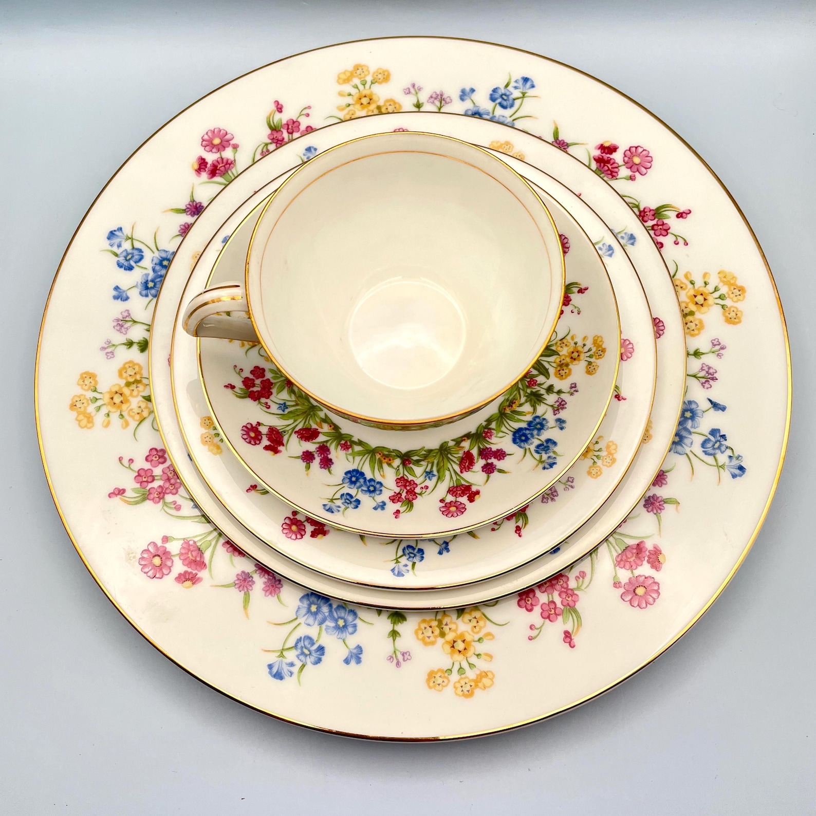 Kent China Wildflowers Dinnerware Place Setting - 5 Pieces - Etsy