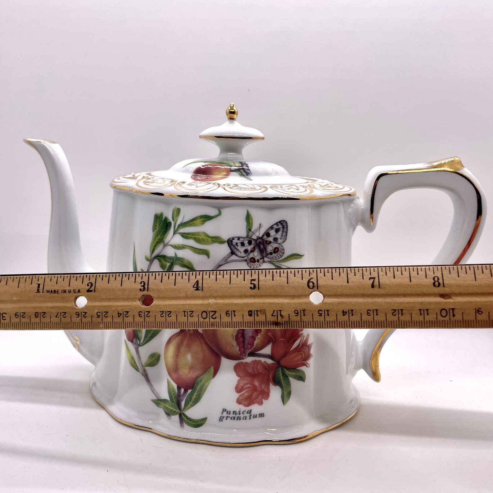 Vintage Bristol House China Teapot Punica Granatum Pomegranate Etsy